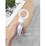 Wholesale Bladless Safety USB Rechargeable Handheld 3 Speed Strong Wind Electric Cooling Fan with Cell Phone Holder and LED Light (White)